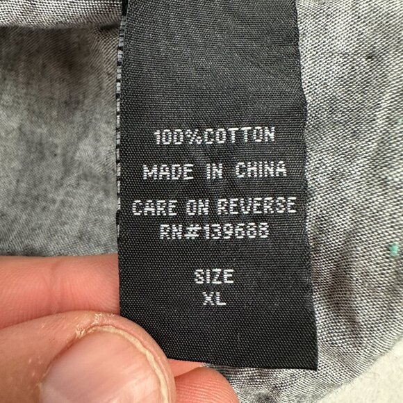 Ocean Current Mens Short Sleeve Button-Up Shirt Size XL Gray Cotton - Picture 5 of 7